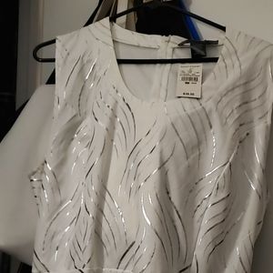 2 pc white and silver